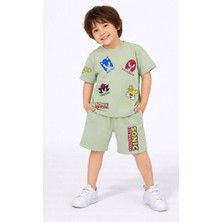 Miniko Kids Erkek Çocuk Sonic Modelli Pamuk Şortlu Takım