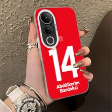 HONTINGA Vivo V50 Lite ile Uyumlu Kılıfı Silikon Kenar Sert Arka Düşüme Önleyici Basitlik Anti Düşme Kamera Korumali Dünya Kupası 14 Numara Abdülkerim Bardakçı Desen Telefon Kılıfı K1-1217