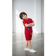 Miniko Kids Erkek Çocuk Spiderman Örümcek Adam Modelli Pamuk Şortlu Takım