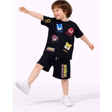 Miniko Kids Erkek Çocuk Sonic Modelli Pamuk Şortlu Takım