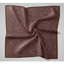 Silk Home Viskon Karışımlı Velora Eşarp Olive-Eflatun Desenli Yumuşak Dokulu Tok Duruşlu 90X90