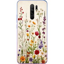 Le Balvo Redmi 9 Uyumlu Zarif Çiçekler Baskılı Silikon Kılıf
