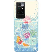 Le Balvo Redmi 10 2022 Uyumlu Kare Buzlar Baskılı Silikon Kılıf