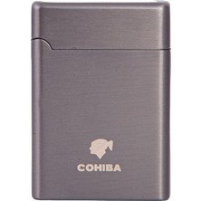 Cohiba Çift Torch Pürmüz Gunmetal Metal Puro Çakmağı - TR7886
