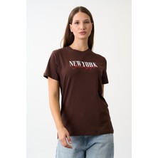 Alexander Gardi Oversize Geniş Kalıp Bisiklet Yaka Baskılı T-Shirt
