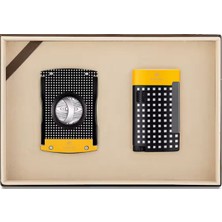 Cohiba Limitli Seri Kesici Çakmak Ikili Sarı-Siyah Puro Seti - TR7711