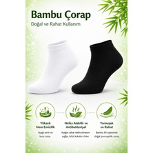 Sky Socks 5'li Erkek Bambu Konforlu Terletmez Koku Yapmaz Patik Çorap Siyah Beyaz