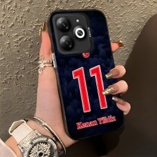 HONTINGA Infinix Hot 40I ile Uyumlu Kılıfı Silikon Kenar Sert Arka Düşüme Önleyici Basitlik Anti Düşme Kamera Korumali Dünya Kupası 11 Numara Kenan Yıldız Desen Telefon Kılıfı K1-1214