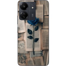 Le Balvo Redmi 13C Uyumlu Mor Gül Baskılı Silikon Kılıf