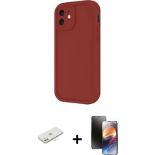 Pileli Store Pilelistore™ iPhone 11 Kılıf Yankı Yansıma Özel Seri - Siyah 3D Antistatik Mat Seramik Nano Ekran Koruyucu + Renkli Kamera Lens Koruma Cam - Sı