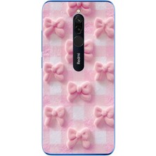 Le Balvo Redmi 8 Uyumlu Pembe Kurdeleler Baskılı Silikon Kılıf