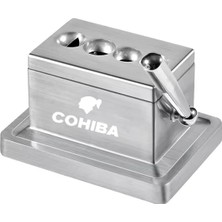 Cohiba Gümüş Masa Tipi 4 Fonksiyonlu Metal Puro Makası Kesici - TR8728