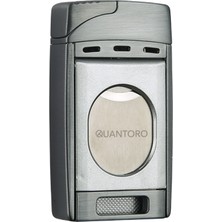 Quantoro Çift Torch Pürmüz Easy Cut Gümüş Metal Puro Çakmağı - TRZ1189