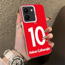 HONTINGA Vivo Y36 5g ile Uyumlu Kılıfı Silikon Kenar Sert Arka Düşüme Önleyici Basitlik Anti Düşme Kamera Korumali Dünya Kupası 10 Numara Hakan Çalhanoğlu Desen Telefon Kılıfı K1-1213