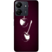 Le Balvo Redmi 13C Uyumlu Iki Kiraz Baskılı Silikon Kılıf