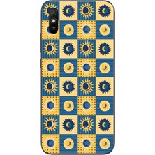 Le Balvo Redmi 9A Uyumlu Damalı Papatyalar Baskılı Silikon Kılıf