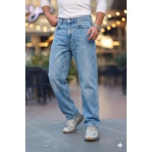 Little Cup Jeans Co  Erkek Açık Mavi Rodeo Baggy Fit Rahat Kalıp Jean Pantolon
