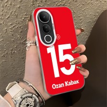 HONTINGA Vivo V50 Lite ile Uyumlu Kılıfı Silikon Kenar Sert Arka Düşüme Önleyici Basitlik Anti Düşme Kamera Korumali Dünya Kupası 15 Numara Ozan Kabak Desen Telefon Kılıfı K1-1218