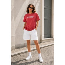 Alexander Gardi Oversize Geniş Kalıp Bisiklet Yaka Baskılı T-Shirt