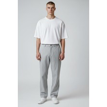 Little Cup Jeans Co  Erkek Gri Baggy Fit Rahat Kalıp Beli Lastikli Pantolon