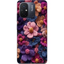 Le Balvo Redmi 12C Uyumlu Çiçek Örgüsü Baskılı Silikon Kılıf