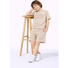Miniko Kids Erkek Çocuk Kabartma Modelli Pamuk Şortlu Takım