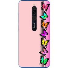 Le Balvo Redmi 8 Uyumlu Kelebeklerin Rüyası Baskılı Silikon Kılıf