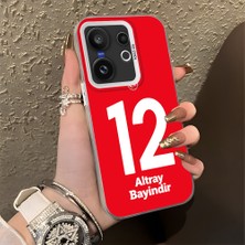 HONTINGA Vivo X200 Fe ile Uyumlu Kılıfı Silikon Kenar Sert Arka Düşüme Önleyici Basitlik Anti Düşme Kamera Korumali Dünya Kupası 12 Numara Altay Bayındır Desen Telefon Kılıfı K1-1215