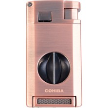 Cohiba Çift Torch Pürmüz Kesici & Delici Bronz Metal Puro Çakmağı - TR9547