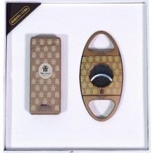 Cohiba Özel Seri Trinidad Çakmak Kesici Ikili Bronz Puro Seti - TR9112