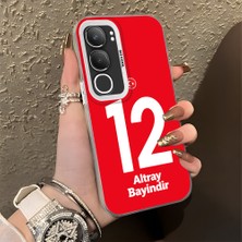 HONTINGA Vivo Y19S ile Uyumlu Kılıfı Silikon Kenar Sert Arka Düşüme Önleyici Basitlik Anti Düşme Kamera Korumali Dünya Kupası 12 Numara Altay Bayındır Desen Telefon Kılıfı K1-1215