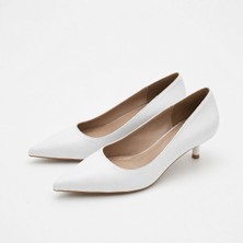 Patron Shoes Hakiki Deri 4 cm Topuklu Sivri Burun Kadın Stiletto