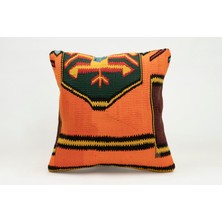 Kilim Wholesale El Yapımı Kilimden Yapılmış Vintage Kırlent Kılıfı, Yün, 40X40 cm