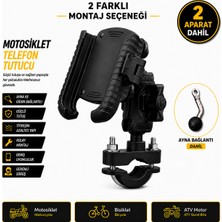 Fimtech Titreşim Önleyicili Motosiklet Telefon Tutucu ( Ayna + Gidon Bağlantı)