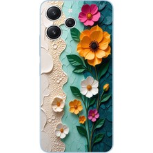 Le Balvo Redmi 12 Uyumlu Güzel Modern Çiçekler Baskılı Silikon Kılıf