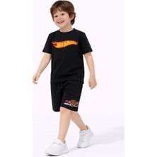 Miniko Kids Erkek Çocuk Hot Wheels Modelli Pamuk Şortlu Takım