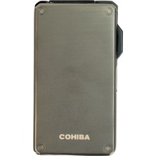 Cohiba Çift Torch Pürmüz Deliclili Gunmetal Metal Puro Çakmağı - TR9479