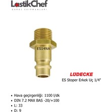 Lüdecke ES14NA Es Stoper Erkek Uç R1/4"