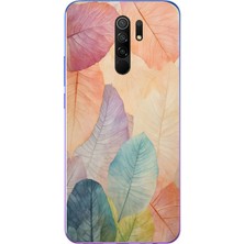 Le Balvo Redmi 9 Uyumlu Hafif Yapraklar Baskılı Silikon Kılıf