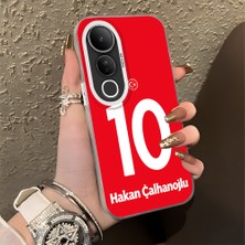 HONTINGA Vivo V50 Lite ile Uyumlu Kılıfı Silikon Kenar Sert Arka Düşüme Önleyici Basitlik Anti Düşme Kamera Korumali Dünya Kupası 10 Numara Hakan Çalhanoğlu Desen Telefon Kılıfı K1-1213