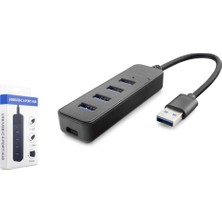  hadron hdx7046 usb hub 3-usb3.0 + type-c 4in1 siyah