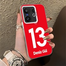 HONTINGA Vivo X200 Fe ile Uyumlu Kılıfı Silikon Kenar Sert Arka Düşüme Önleyici Basitlik Anti Düşme Kamera Korumali Dünya Kupası 13 Numara Deniz Gül Desen Telefon Kılıfı K1-1216