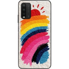 Le Balvo Redmi 9t Uyumlu Güneşli Gökkuşağı Baskılı Silikon Kılıf