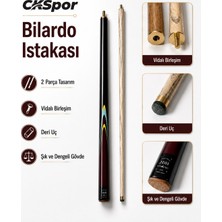 Ckspor Bilardo Istakası 2 Parça Vidalı Birleşim Deri Uçlu Şık Dengeli Ahşap Bilardo Sopası