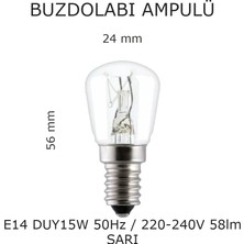 Karışık Buzdolabı Ampulü Şeffaf 15W