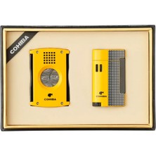 Cohiba Limitli Seri Kesici Çakmak Ikili Sarı Puro Seti - TR7709