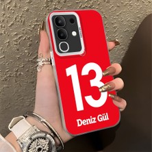 HONTINGA Vivo Y29 ile Uyumlu Kılıfı Silikon Kenar Sert Arka Düşüme Önleyici Basitlik Anti Düşme Kamera Korumali Dünya Kupası 13 Numara Deniz Gül Desen Telefon Kılıfı K1-1216