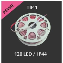 Erbay 220V Şerit LED 120 Ledli  Pembe