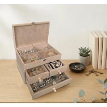 Ahşap Boyanabilir- Ham Mdf- 3 Çekmeceli-4bölmeli Dekoratif Organizer Kutu