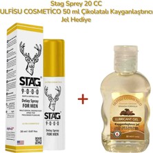 ULFİSU COSMETİCO Ulfisu Cosmetico Stag Geçıktiricı Sprey Seti - Ulfisu Cosmetico Çikolatalı Kayganlastiricı Jel 50 ml Hediye